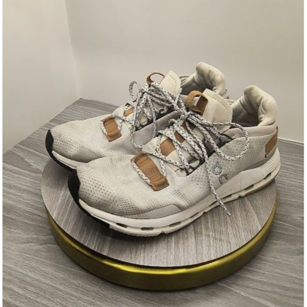 On Cloudnova Running Sneakers Shoes Cloud White Pearl Brown Womens Size 8